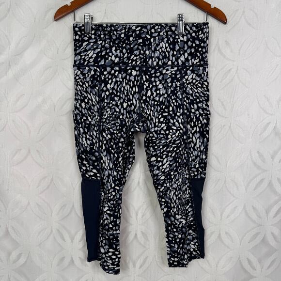 Athleta Spotty Up for Anything Crop High Rise Tight Leggings Navy Size S - Picture 3 of 10